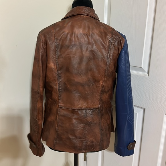 Women's Custom Distressed Leather Jacket - Picture 2 of 4
